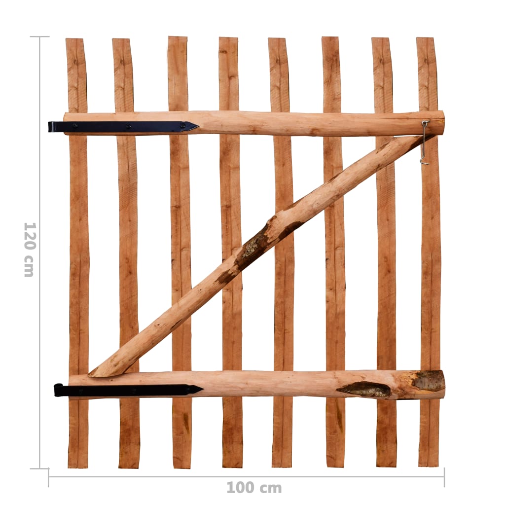 Poartă de gard simplă, lemn de alun tratat, 100x120 cm Lando - Lando