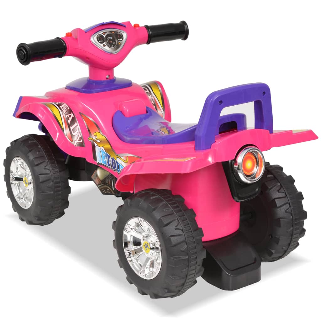 ATV de plimbare pentru copii cu sunet și lumină roz și violet Lando - Lando
