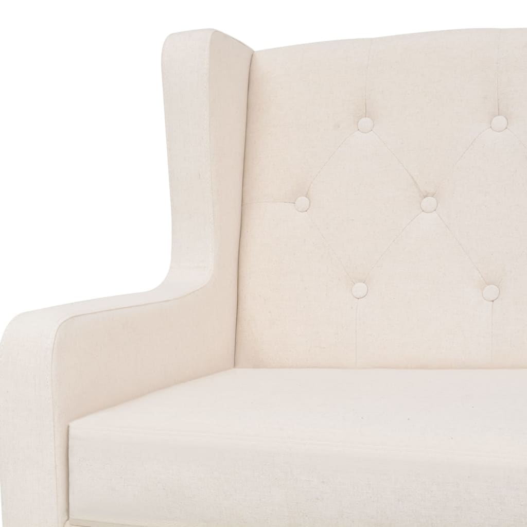 Canapea cu 2 locuri, material textil, alb crem - Lando