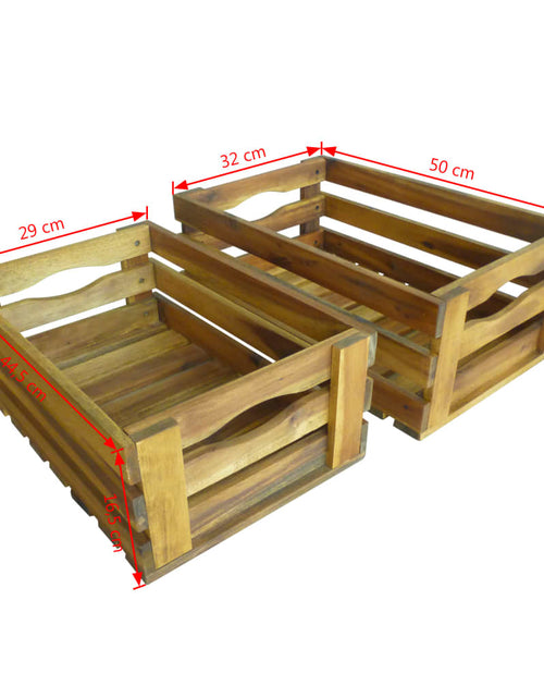 Загрузите изображение в средство просмотра галереи, Set lăzi de mere 2 buc. Lemn masiv de salcâm Lando - Lando
