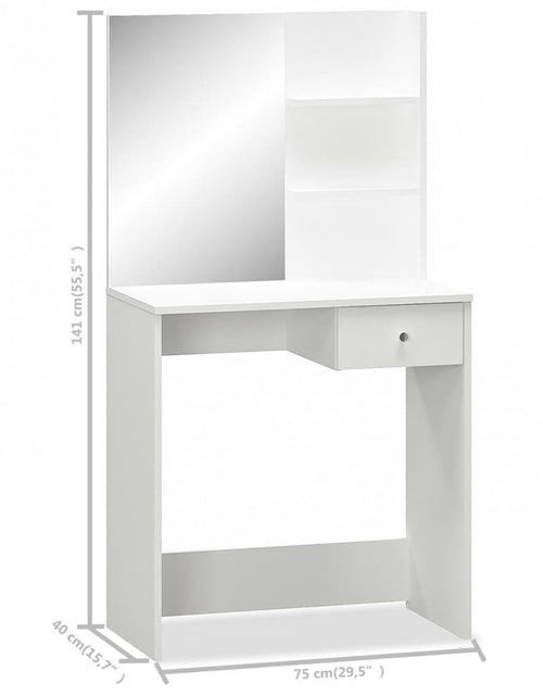 Încărcați imaginea în vizualizatorul Galerie, Masă de toaletă, PAL, 75x40x141 cm, alb - Lando
