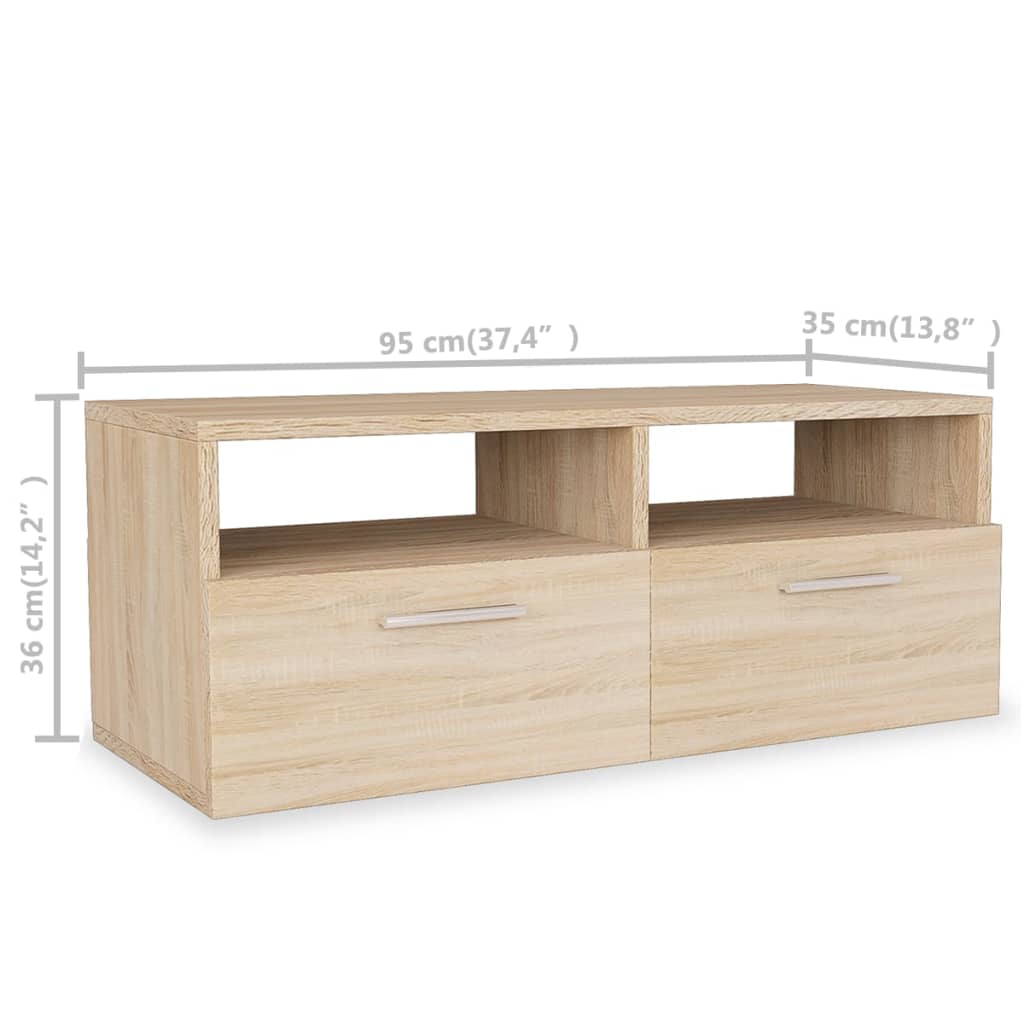 Comodă TV, PAL, 95 x 35 x 36 cm, culoarea stejarului Lando - Lando