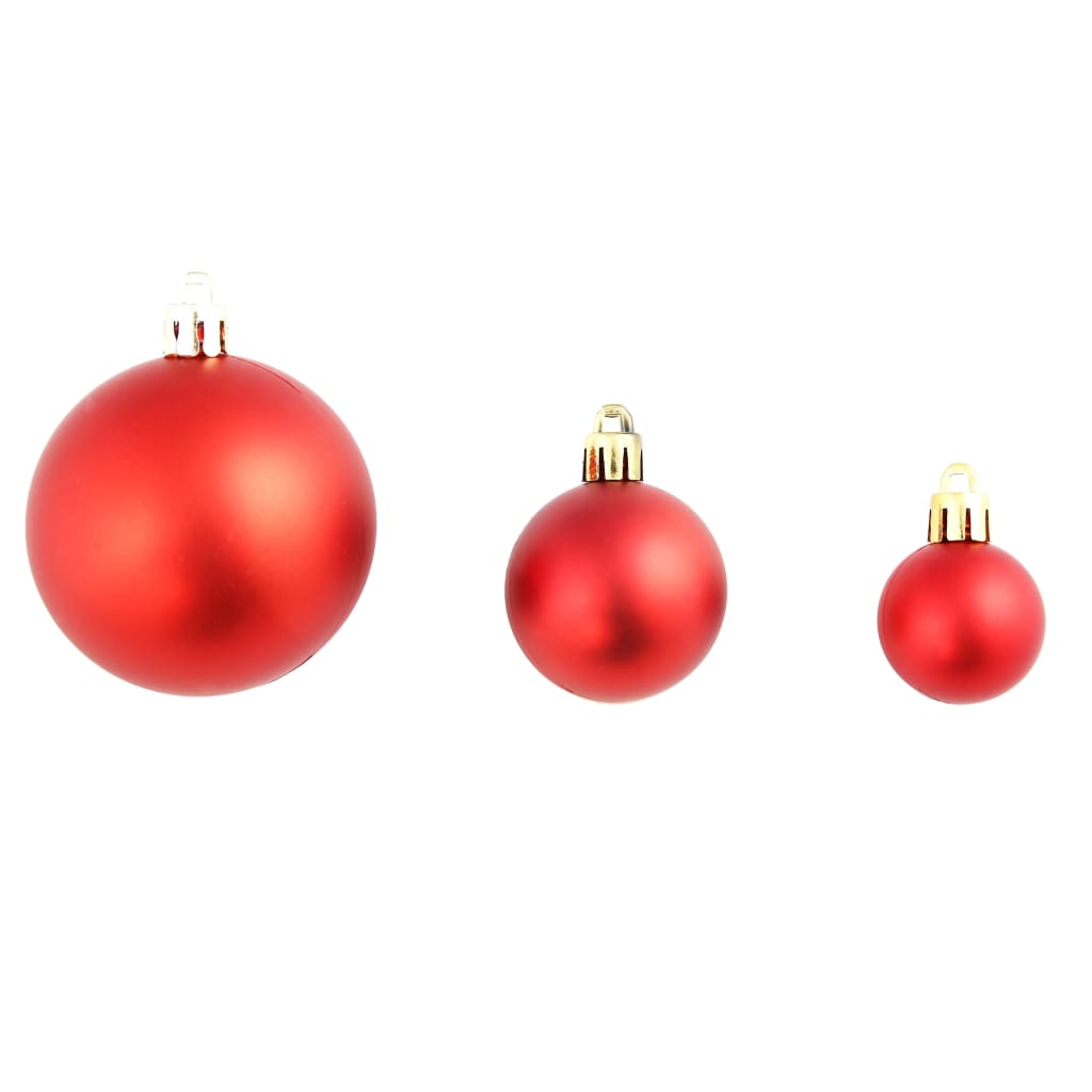 Set globuri de Crăciun 100 de piese, 3/4/6 cm, roșu - Lando