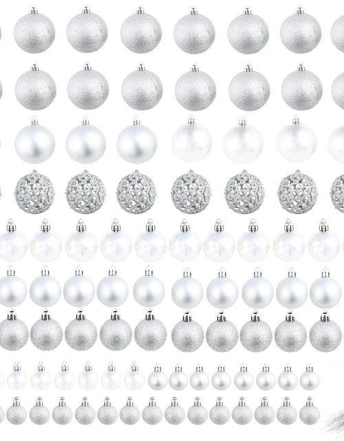 Încărcați imaginea în vizualizatorul Galerie, Set globuri de Crăciun 100 de piese, 3/4/6 cm, argintiu Lando - Lando

