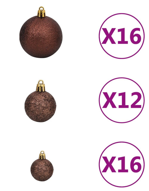 Încărcați imaginea în vizualizatorul Galerie, Set globuri de Crăciun 100 buc. 3/4/6 cm, maro/bronz/auriu Lando - Lando
