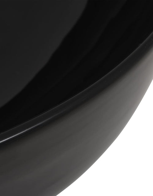 Încărcați imaginea în vizualizatorul Galerie, Chiuvetă din ceramică, rotundă, 41,5 x 13,5 cm, negru Lando - Lando
