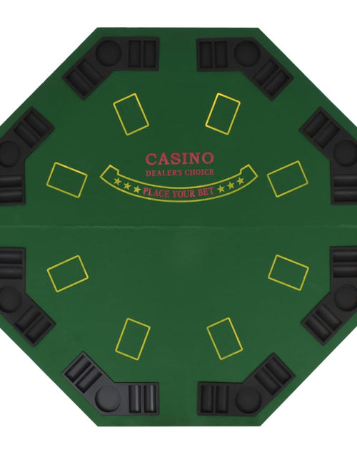 Încărcați imaginea în vizualizatorul Galerie, Masă poker pliabilă în două părți, 8 jucători, octogonal Verde - Lando
