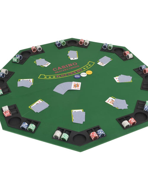 Încărcați imaginea în vizualizatorul Galerie, Masă poker pliabilă în două părți, 8 jucători, octogonal Verde - Lando
