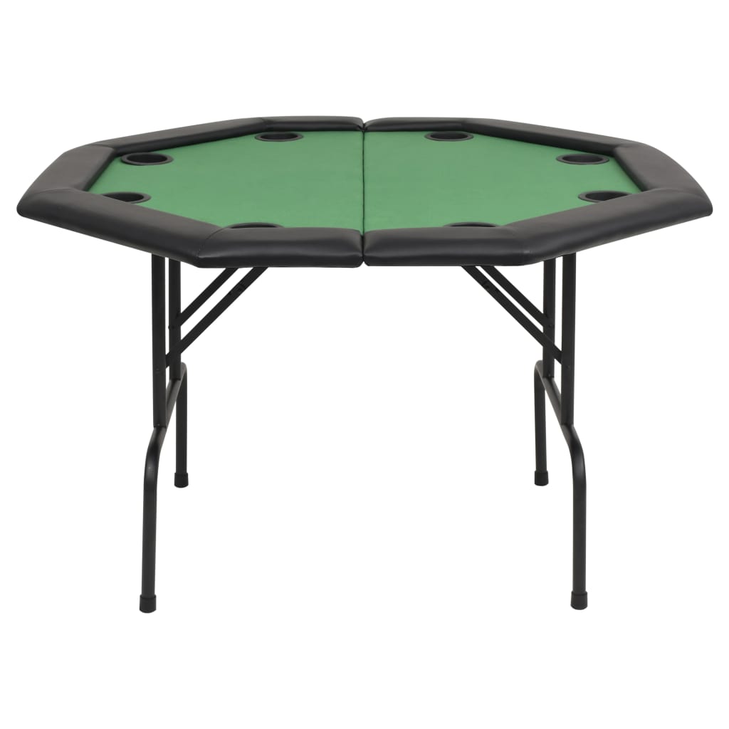 Masă poker pliabilă în două părți, 8 jucători, octogonal, Verde - Lando