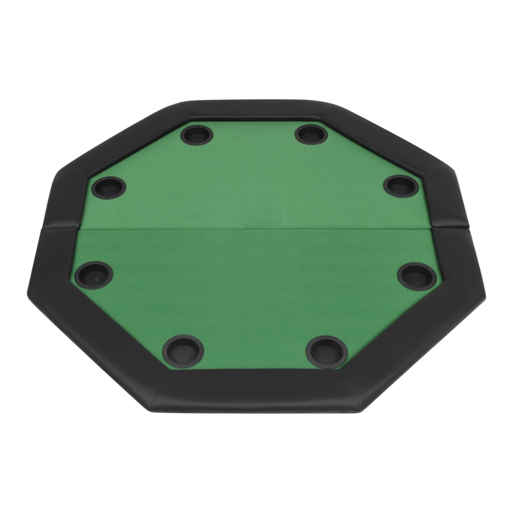 Masă poker pliabilă în două părți, 8 jucători, octogonal, Verde - Lando