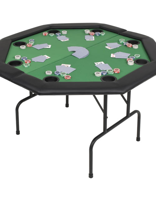 Загрузите изображение в средство просмотра галереи, Masă poker pliabilă în două părți, 8 jucători, octogonal, Verde - Lando
