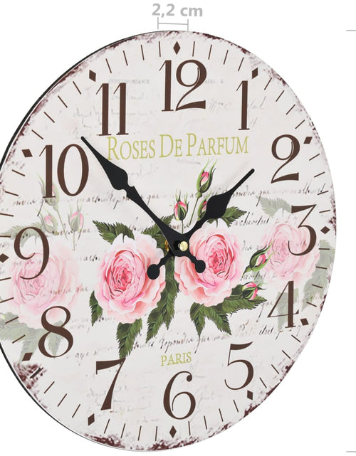 Încărcați imaginea în vizualizatorul Galerie, Ceas de perete vintage, 30 cm, floare Lando - Lando
