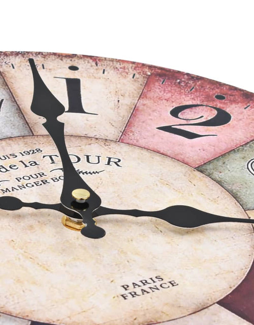 Încărcați imaginea în vizualizatorul Galerie, Ceas de perete vintage, 30 cm, colorat - Lando
