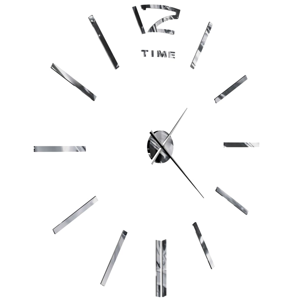 Ceas de perete 3D, argintiu, 100 cm, XXL, design modern - Lando
