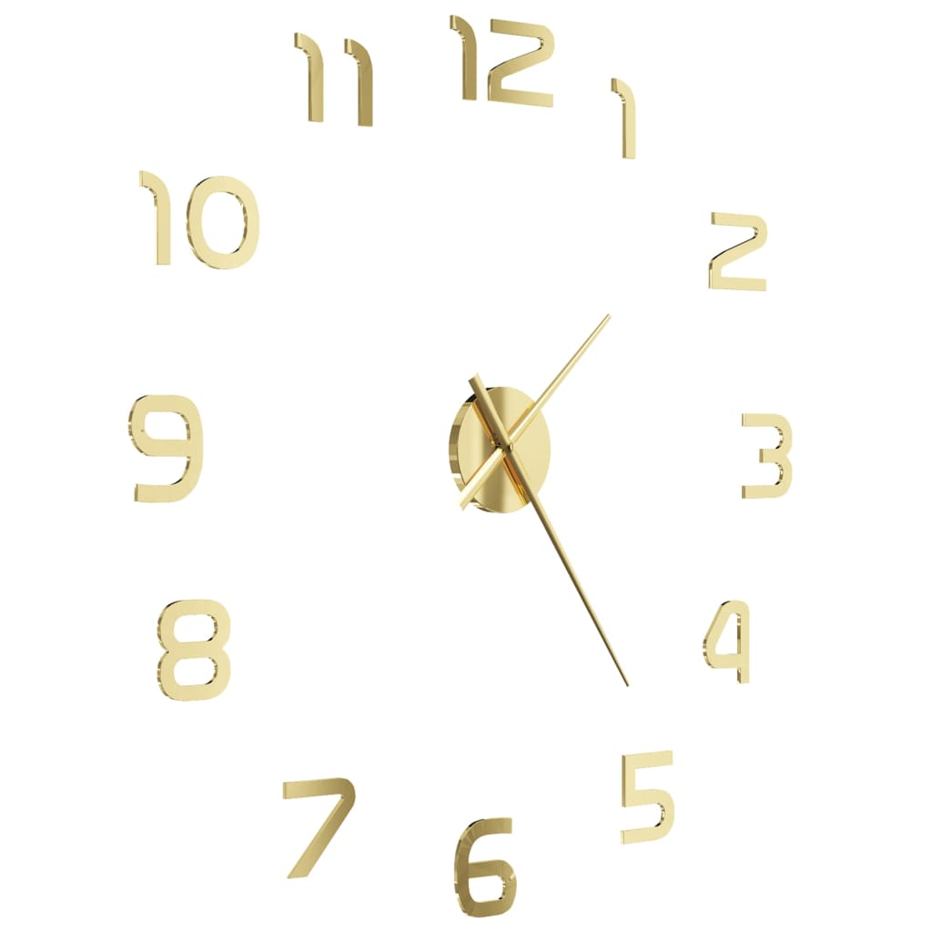 Ceas de perete 3D, auriu, 100 cm, XXL, design modern - Lando