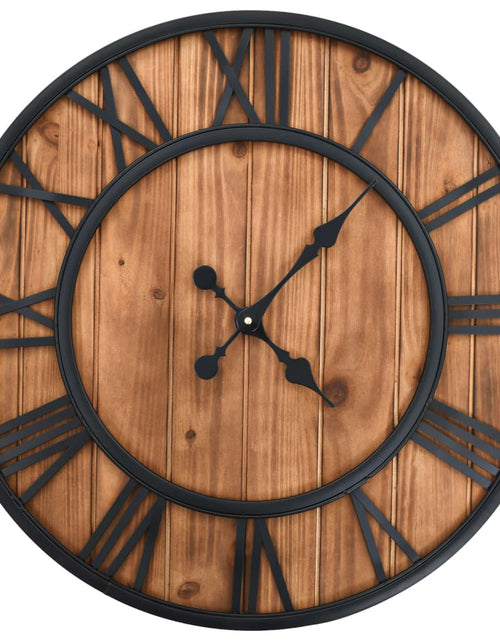 Încărcați imaginea în vizualizatorul Galerie, Ceas de perete vintage, cu cuarț, lemn și metal, XXL, 60 cm - Lando
