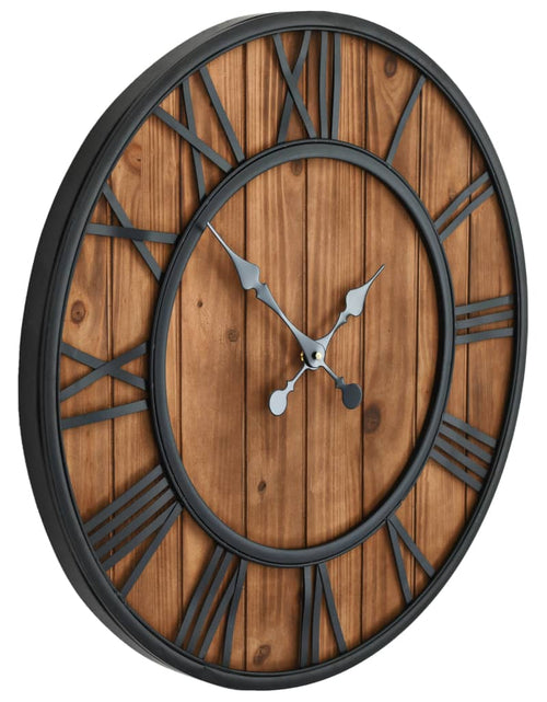 Încărcați imaginea în vizualizatorul Galerie, Ceas de perete vintage, cu cuarț, lemn și metal, XXL, 60 cm - Lando
