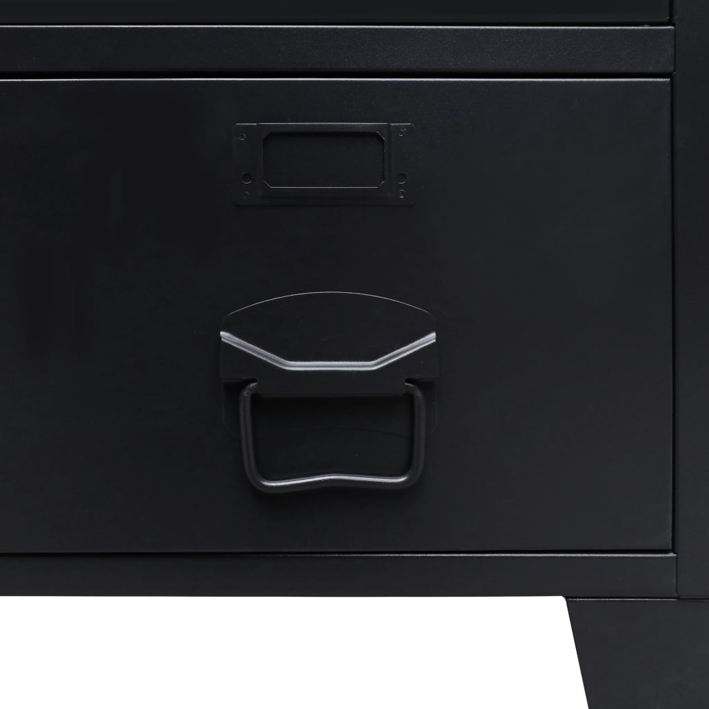 Șifonier, stil industrial, 67 x 35 x 107 cm, negru, metal - Lando