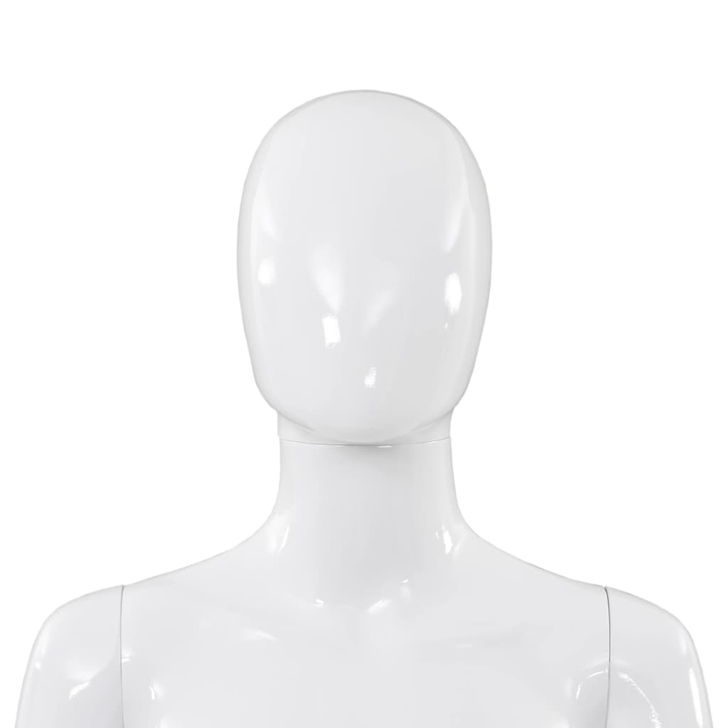 Corp manechin feminin, cu suport din sticlă, alb lucios, 175 cm Lando - Lando