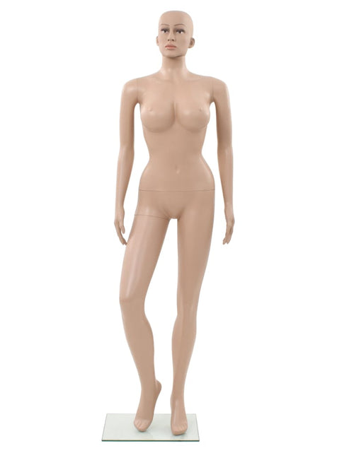Încărcați imaginea în vizualizatorul Galerie, Manechin feminin sexy, suport din sticlă, bej, 180 cm Lando - Lando
