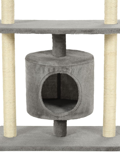 Загрузите изображение в средство просмотра галереи, Ansamblu pentru pisici cu stâlpi din funie de sisal, 95 cm Gri Lando - Lando
