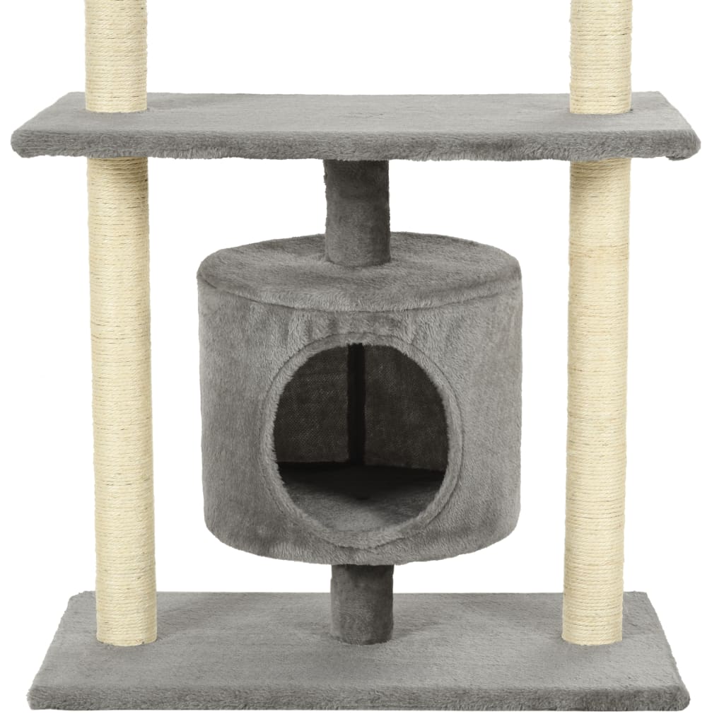 Ansamblu pentru pisici cu stâlpi din funie de sisal, 95 cm Gri Lando - Lando
