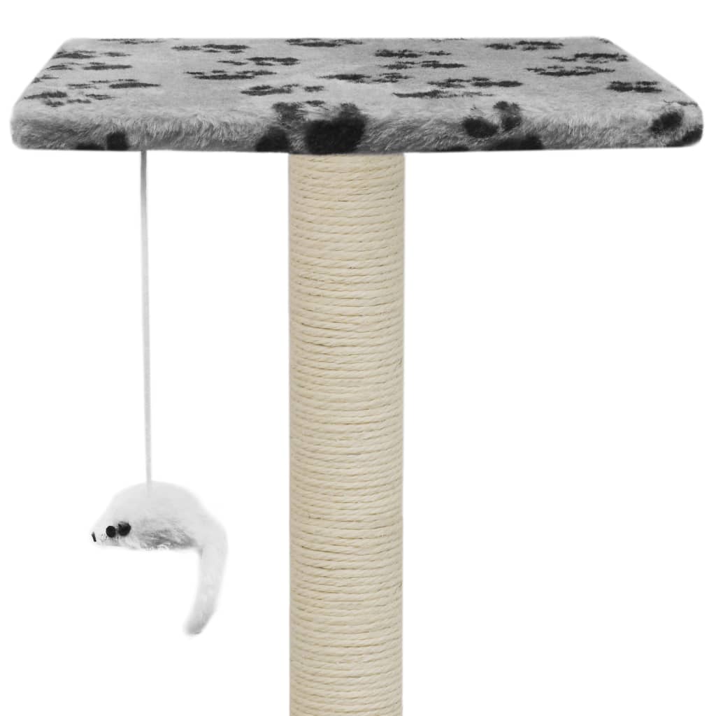 Ansamblu pisici, stâlpi funie sisal, 95 cm imprimeu lăbuțe Gri Lando - Lando