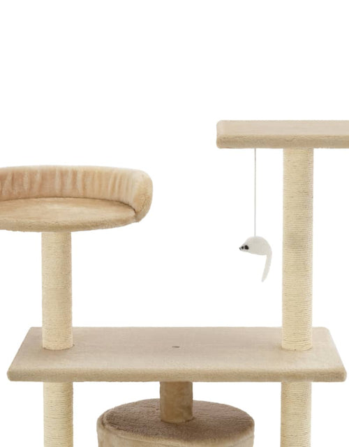 Încărcați imaginea în vizualizatorul Galerie, Ansamblu pentru pisici cu stâlpi din funie de sisal, 95 cm Bej Lando - Lando

