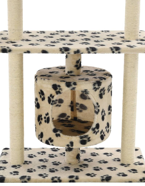 Încărcați imaginea în vizualizatorul Galerie, Ansamblu pisici, stâlpi funie sisal, 95 cm imprimeu lăbuțe Bej Lando - Lando
