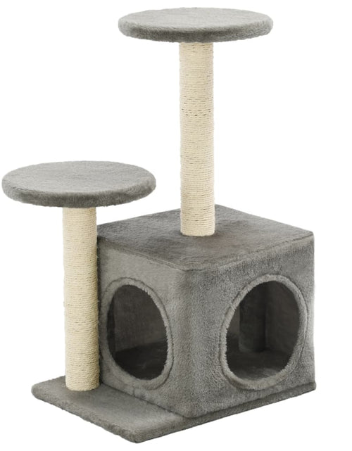 Загрузите изображение в средство просмотра галереи, Ansamblu pisici cu stâlpi din funie de sisal, gri, 60 cm Lando - Lando
