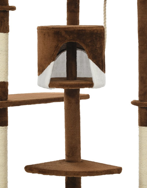 Загрузите изображение в средство просмотра галереи, Ansamblu pisici cu stâlpi din funie de sisal 203 cm Maro și Alb - Lando
