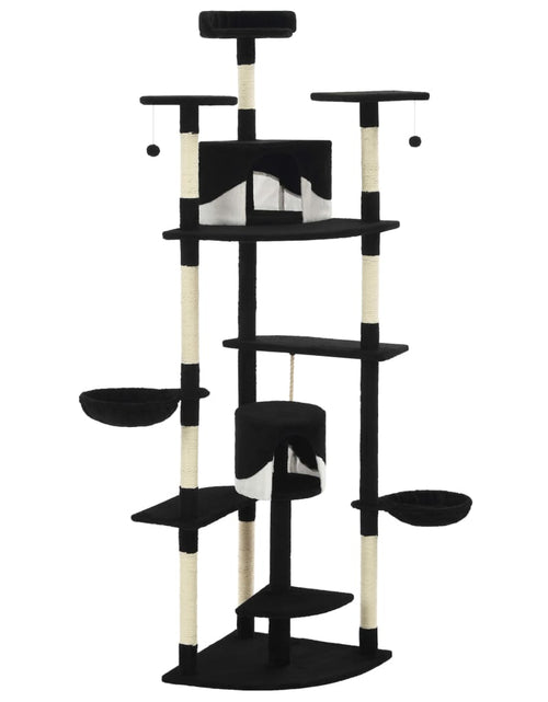 Загрузите изображение в средство просмотра галереи, Ansamblu pisici, stâlpi din funie de sisal 203 cm Negru și alb - Lando
