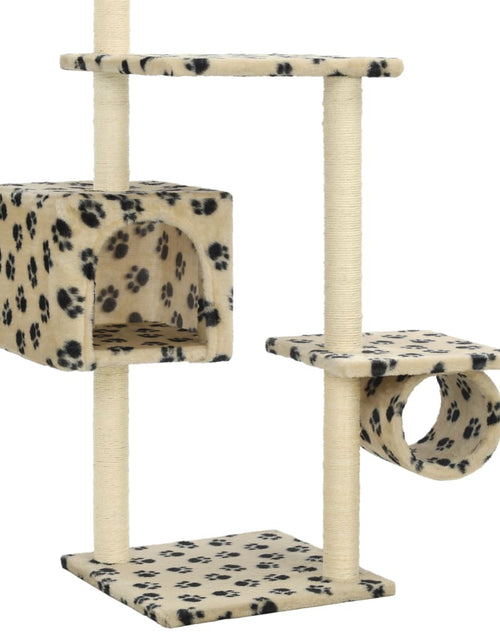 Încărcați imaginea în vizualizatorul Galerie, Ansamblu pisici, stâlpi funie sisal 260 cm imprimeu lăbuțe bej Lando - Lando

