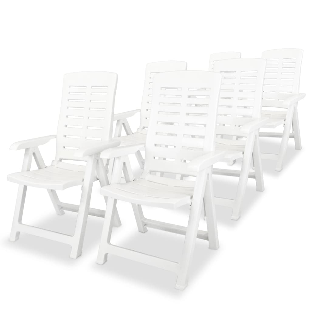 Set mobilier de exterior, 7 piese, alb, plastic - Lando