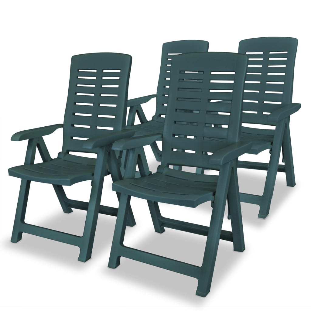 Set mobilier de exterior, 5 piese, verde, plastic - Lando