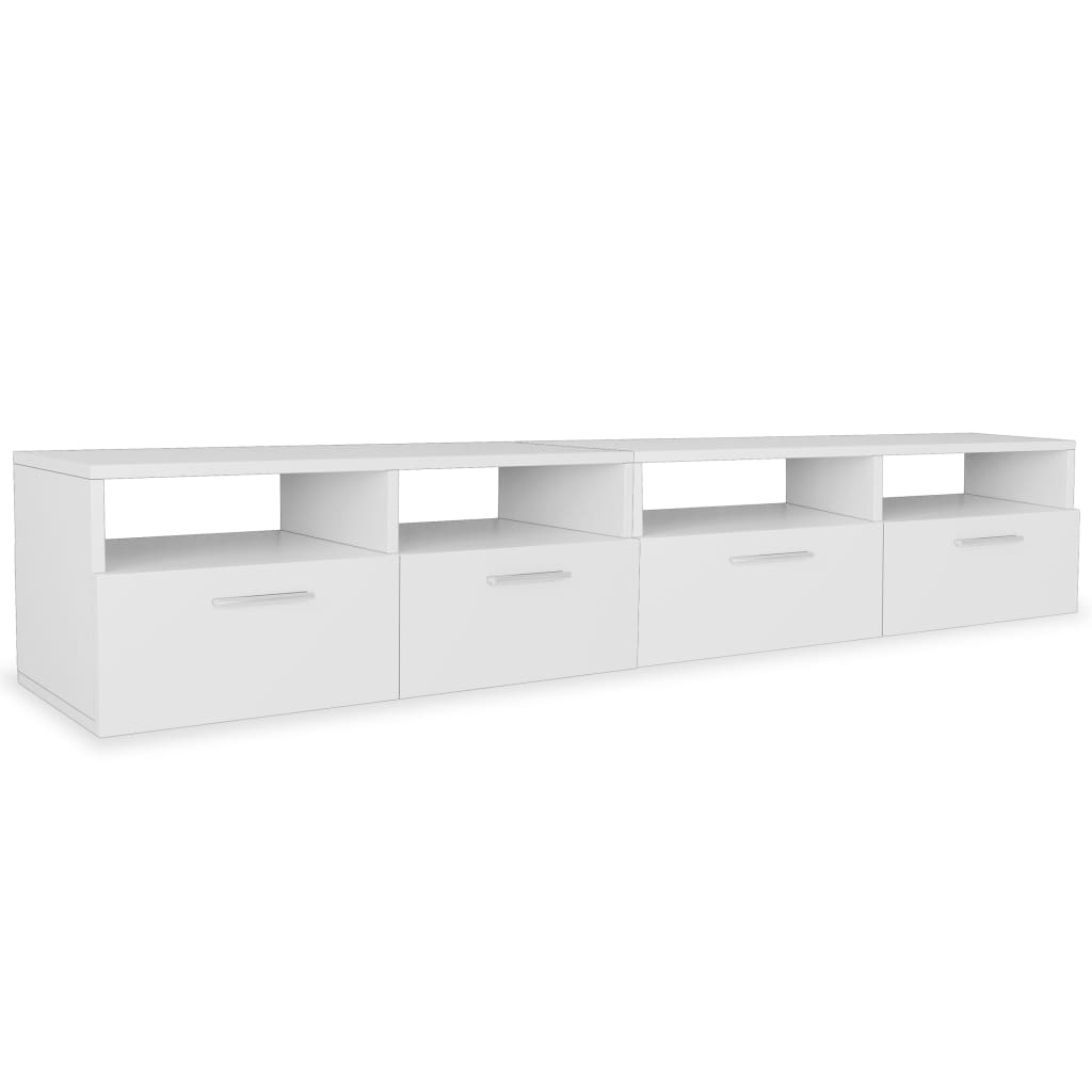 Comode TV 2 buc, lemn prelucrat, 95x35x36 cm, alb Lando - Lando