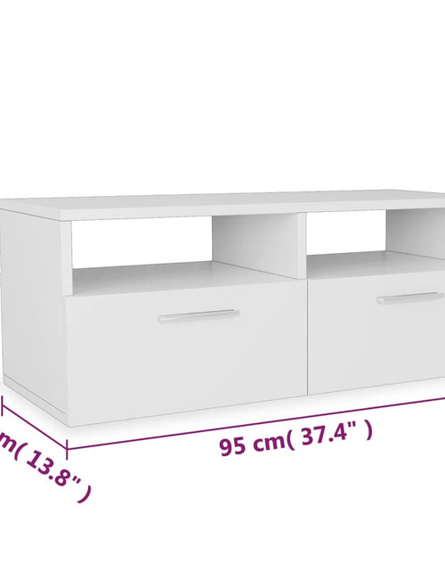 Загрузите изображение в средство просмотра галереи, Comode TV 2 buc, lemn prelucrat, 95x35x36 cm, alb Lando - Lando
