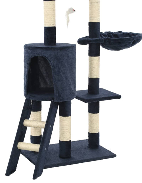 Încărcați imaginea în vizualizatorul Galerie, Ansamblu pisici stâlpi din funie sisal, 138 cm, albastru închis Lando - Lando
