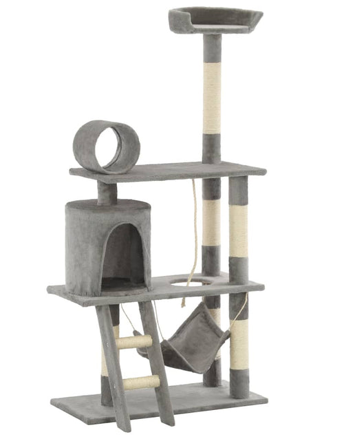 Загрузите изображение в средство просмотра галереи, Ansamblu de joacă pisici, cu stâlpi funie sisal, 140 cm, gri Lando - Lando
