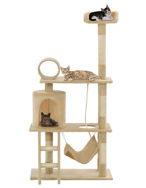 Загрузите изображение в средство просмотра галереи, Ansamblu de joacă pisici, stâlpi funie din sisal, 140 cm, bej Lando - Lando
