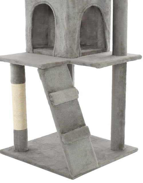 Încărcați imaginea în vizualizatorul Galerie, Ansamblu pisici, stâlpi cu funie de sisal, 120 cm, gri Lando - Lando
