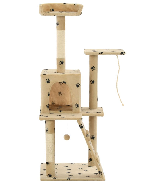 Încărcați imaginea în vizualizatorul Galerie, Ansamblu pisici, stâlpi funie sisal,120 cm bej, imprimeu lăbuțe Lando - Lando
