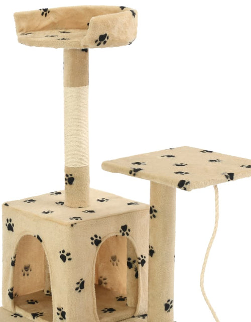 Încărcați imaginea în vizualizatorul Galerie, Ansamblu pisici, stâlpi funie sisal,120 cm bej, imprimeu lăbuțe Lando - Lando
