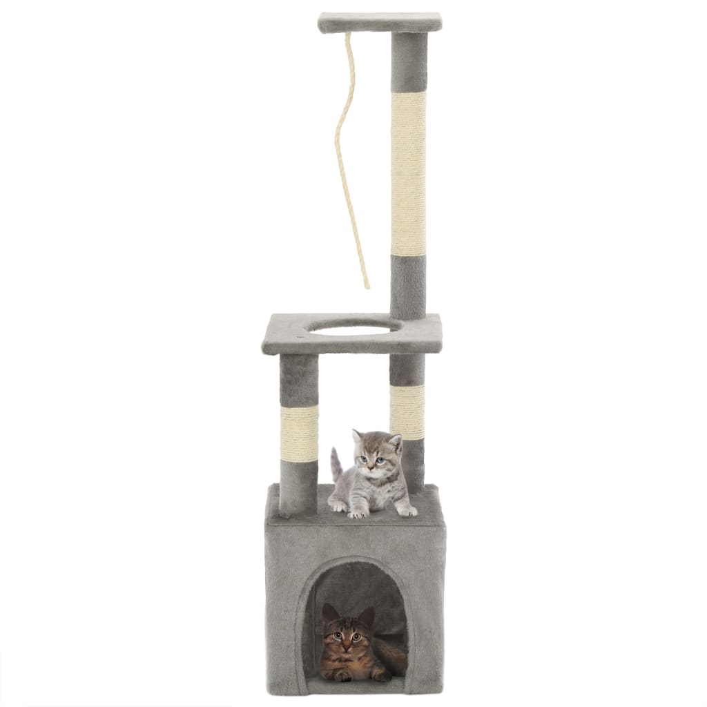 Ansamblu pentru pisici cu stâlpi din funie de sisal, 109 cm gri Lando - Lando