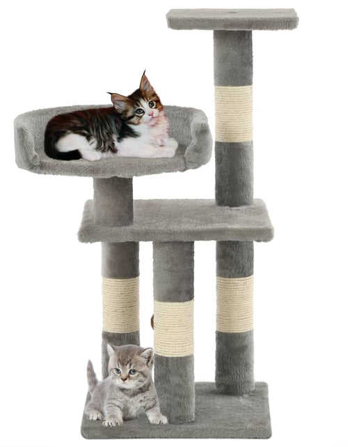 Încărcați imaginea în vizualizatorul Galerie, Ansamblu pentru pisici, stâlpi din funie de sisal, 65 cm, gri Lando - Lando
