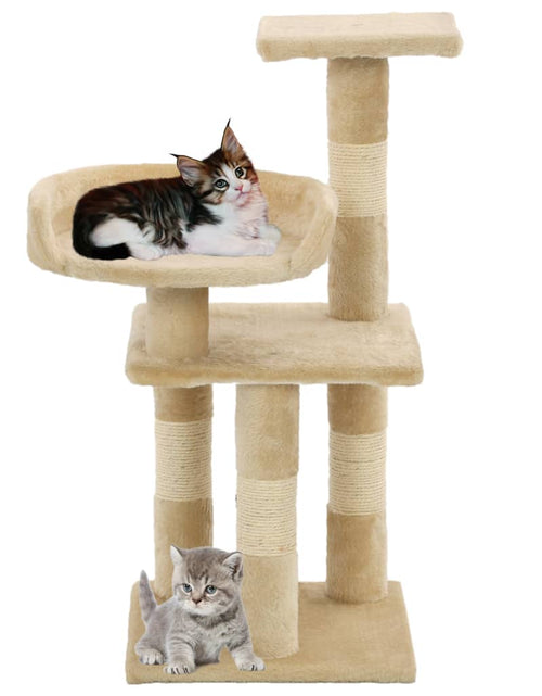 Încărcați imaginea în vizualizatorul Galerie, Ansamblu pisici cu stâlpi din funie de sisal, bej, 65 cm Lando - Lando
