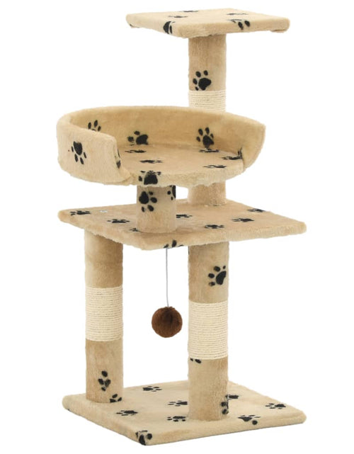 Încărcați imaginea în vizualizatorul Galerie, Ansamblu pisici cu funie sisal, 65 cm, imprimeu lăbuțe, bej Lando - Lando
