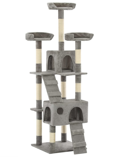 Загрузите изображение в средство просмотра галереи, Ansamblu pentru pisici cu stâlpi funie sisal, 170 cm, gri Lando - Lando
