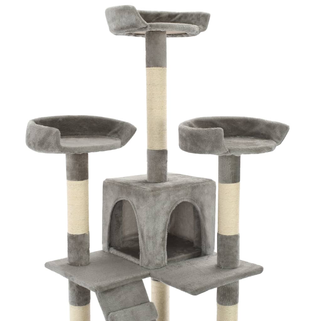 Ansamblu pentru pisici cu stâlpi funie sisal, 170 cm, gri Lando - Lando