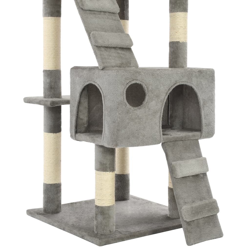 Ansamblu pentru pisici cu stâlpi funie sisal, 170 cm, gri Lando - Lando